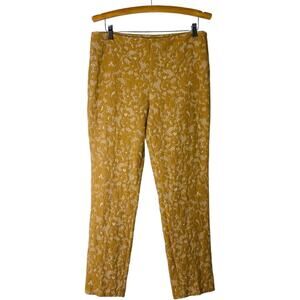Paperwhite yellow lace boho floral high waisted pants 10